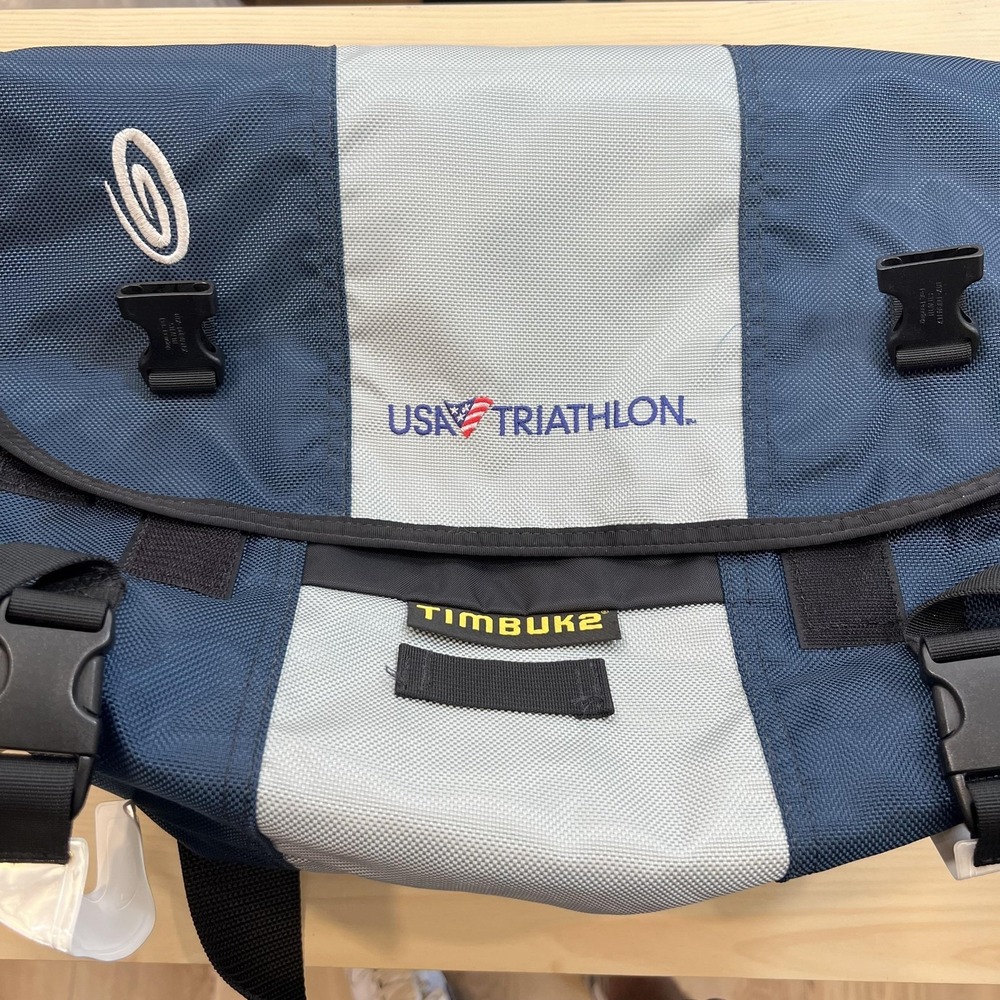 Timbuk2 Messenger Bag Mens Medium Blue USA Triathlon Crossbody Shoulder Strap